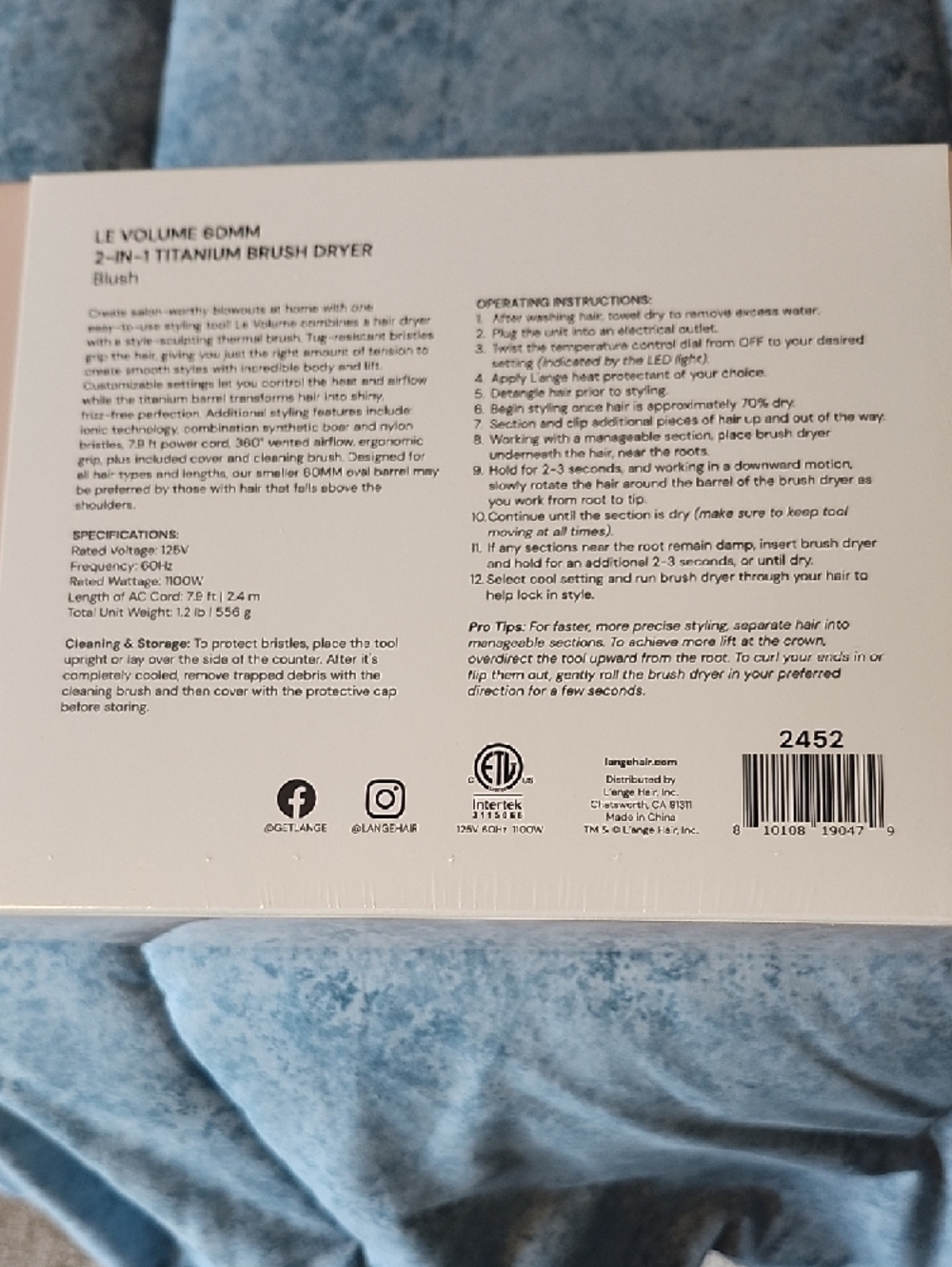 Lange Le Volume 60mm 2-in-1 Titanium Brush Dryer - Blush - Picture 2 of 2